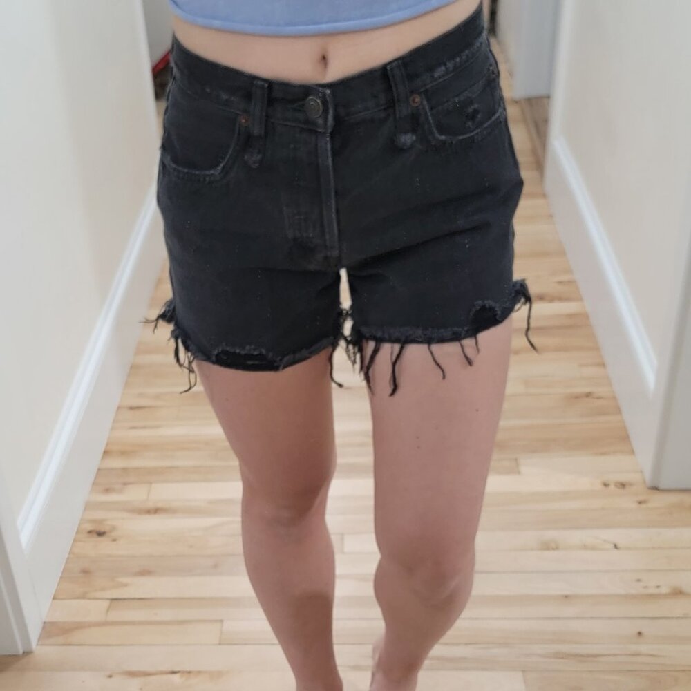 We The Free Black Denim Shorts 26 Free People